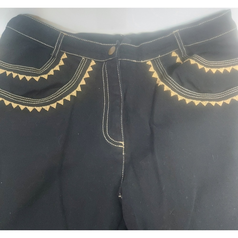Christine Phillipe California Embroidered Wide Leg Jeans‎ Women's Size 8